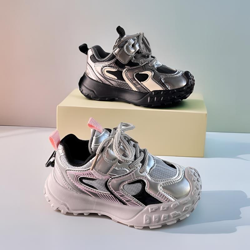 儿童秋季新款皮面防水男童女童超轻潮款魔术贴运动鞋26555百搭