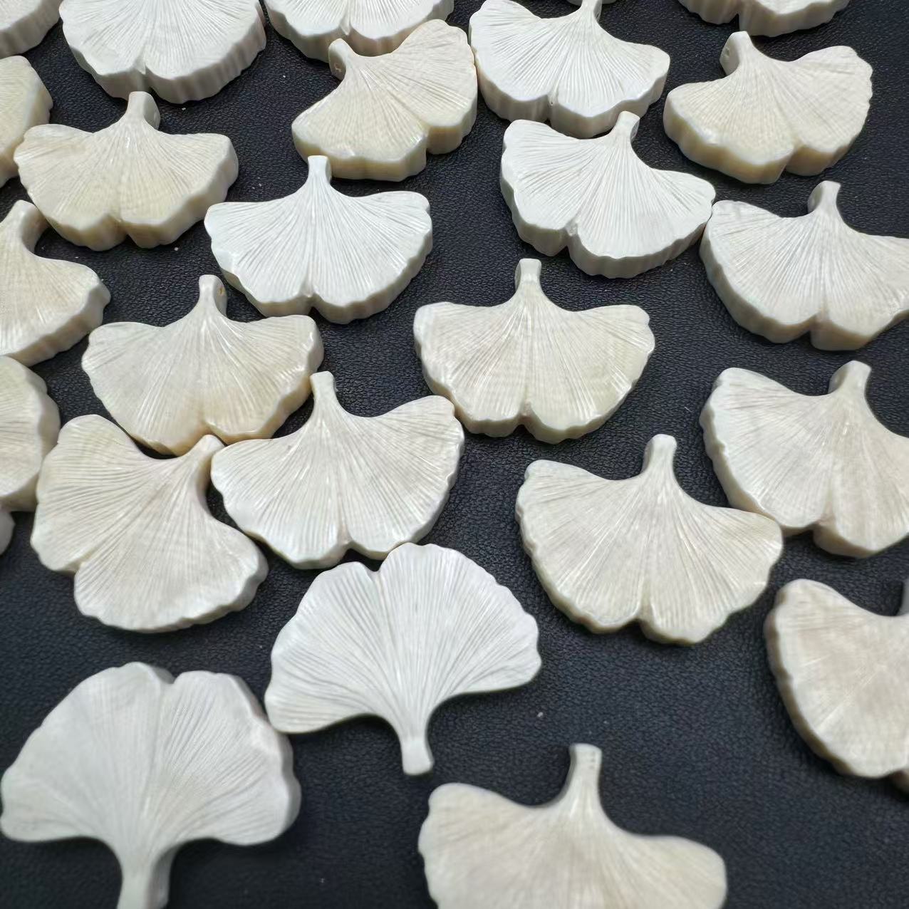 猛犸牙银杏叶吊坠diy手作配件