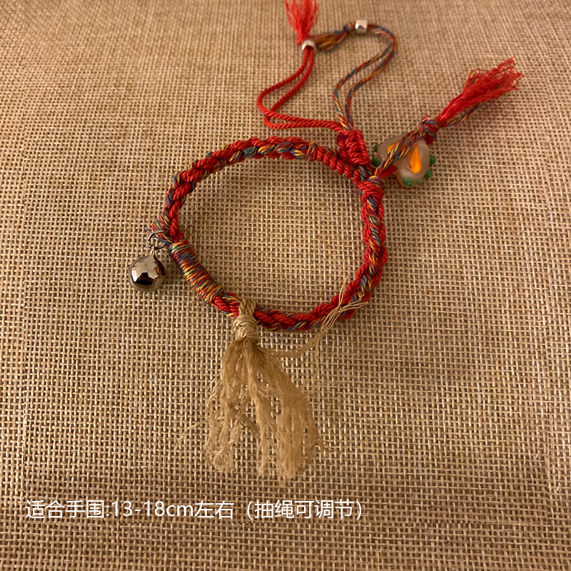 合金布艺手链 纯手工编绳新年百搭民族风可调节手饰品9160-03
