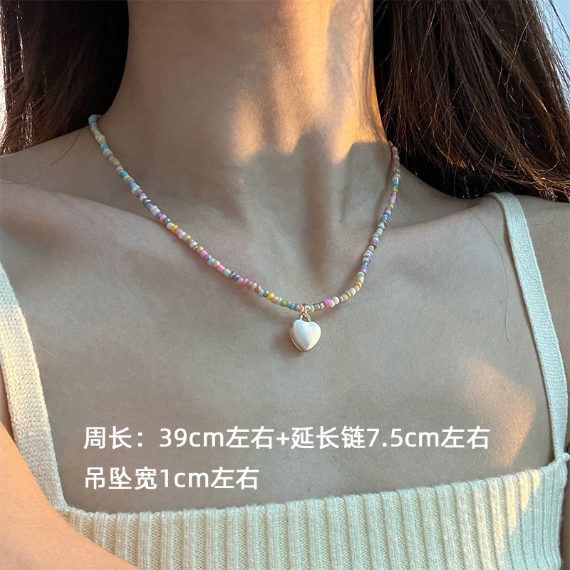 非金属亚克力项链 气质百搭小众彩色甜美锁骨链