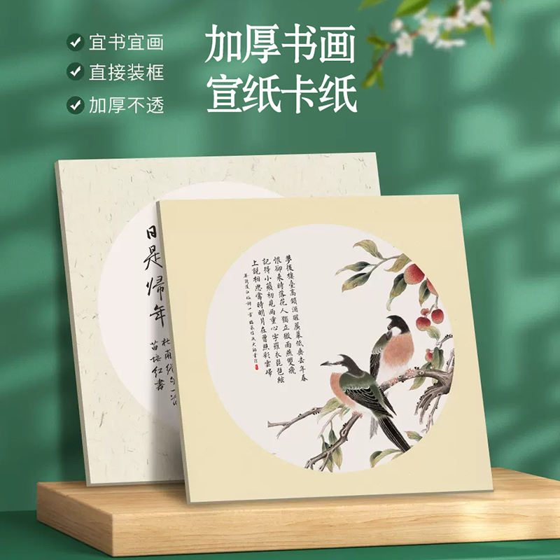 青江文房【加厚卡纸宣纸】半生熟书画专用免装裱作品纸加厚镜片纸