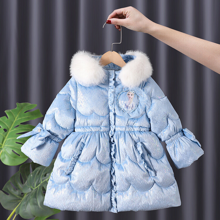 女童棉服冬装2023新款儿童冰雪奇缘外套女孩棉袄洋气艾莎公主棉服