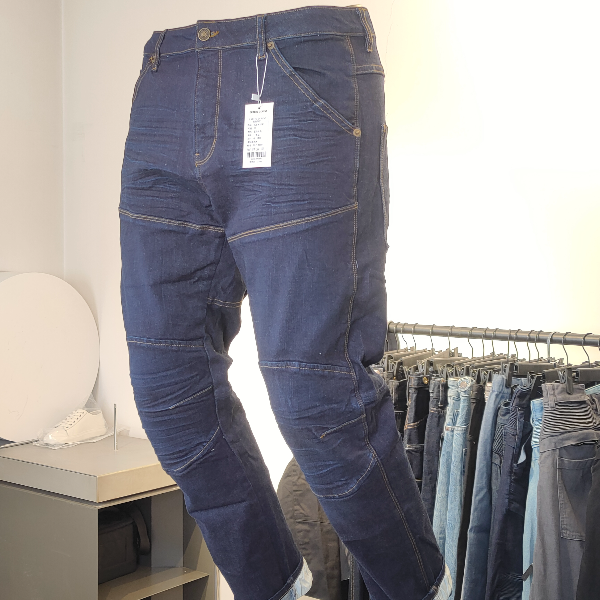 EXREIN猫须水洗修身弹力做旧立体裁剪褶皱秋冬机车5620休闲牛仔裤