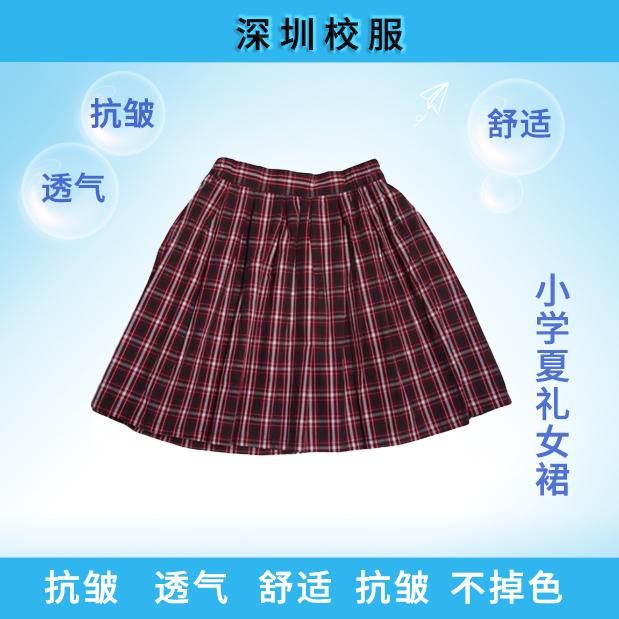 深圳校服小学夏礼女裙百褶（特价款裙子的白条略暗接受可拍)质量好