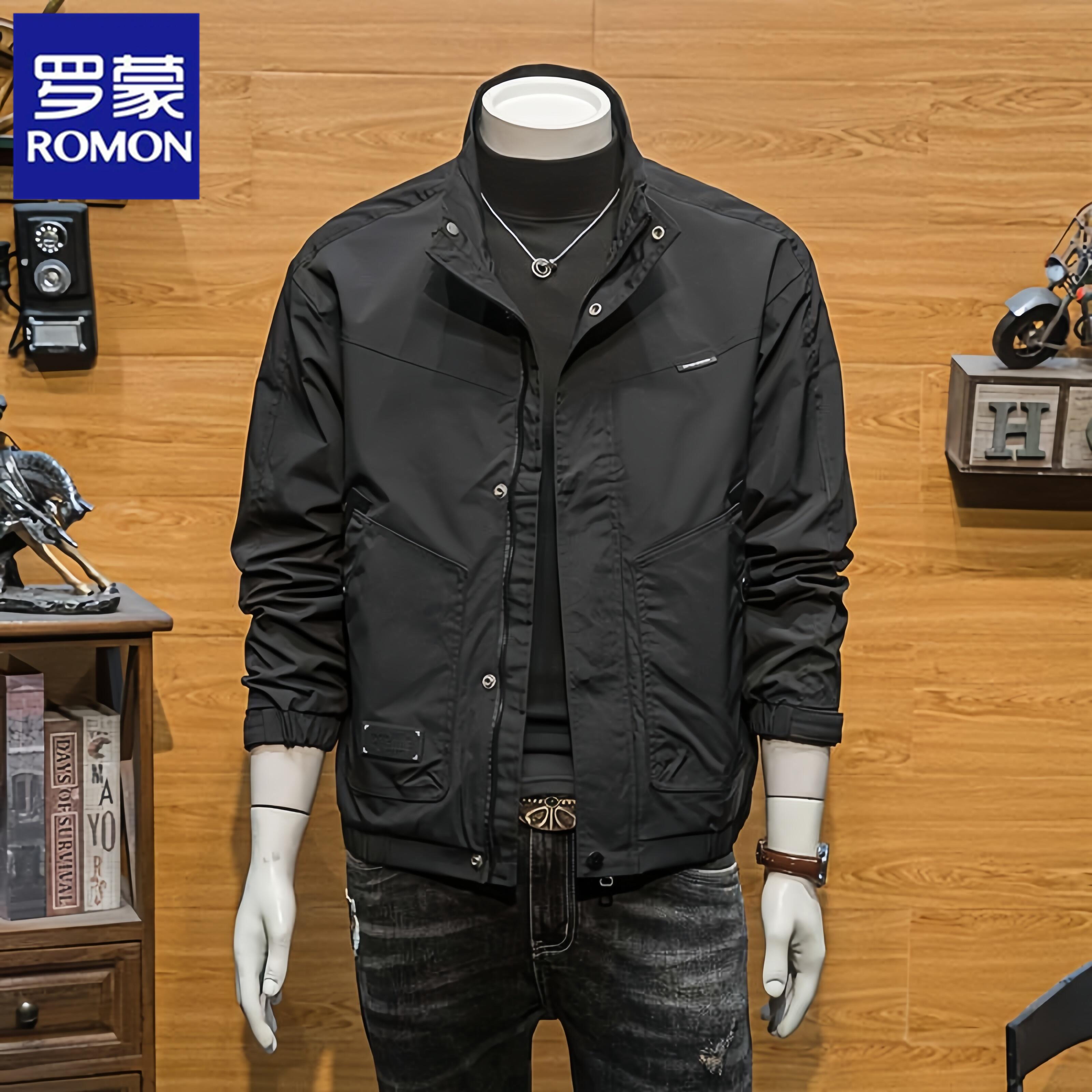 罗蒙男士春秋季时尚韩版痞帅爆款潮流新款商务工装夹克飞行员外套
