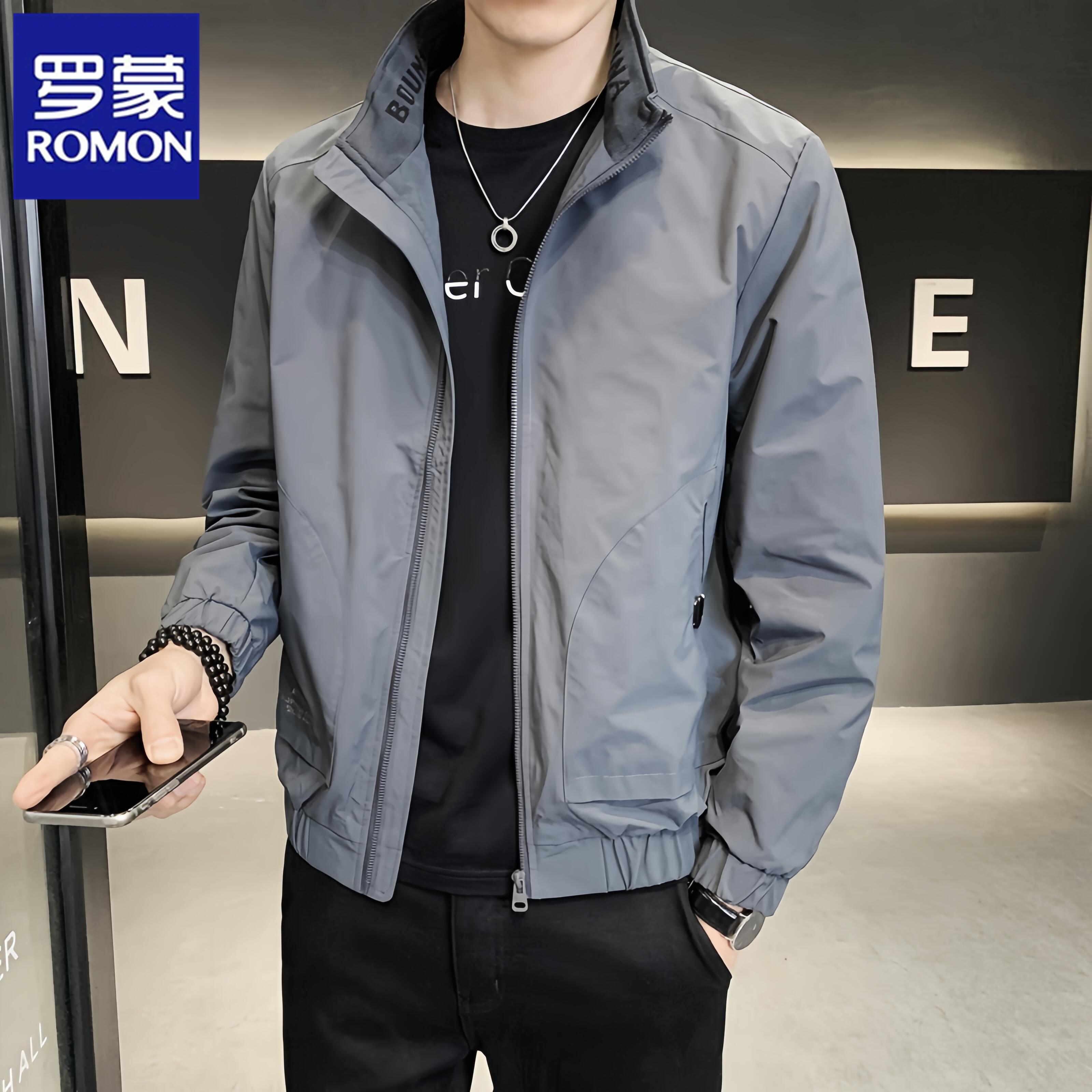 罗蒙2025新款男士外套修身韩版潮流立领机车夹克衫春秋季薄款休闲