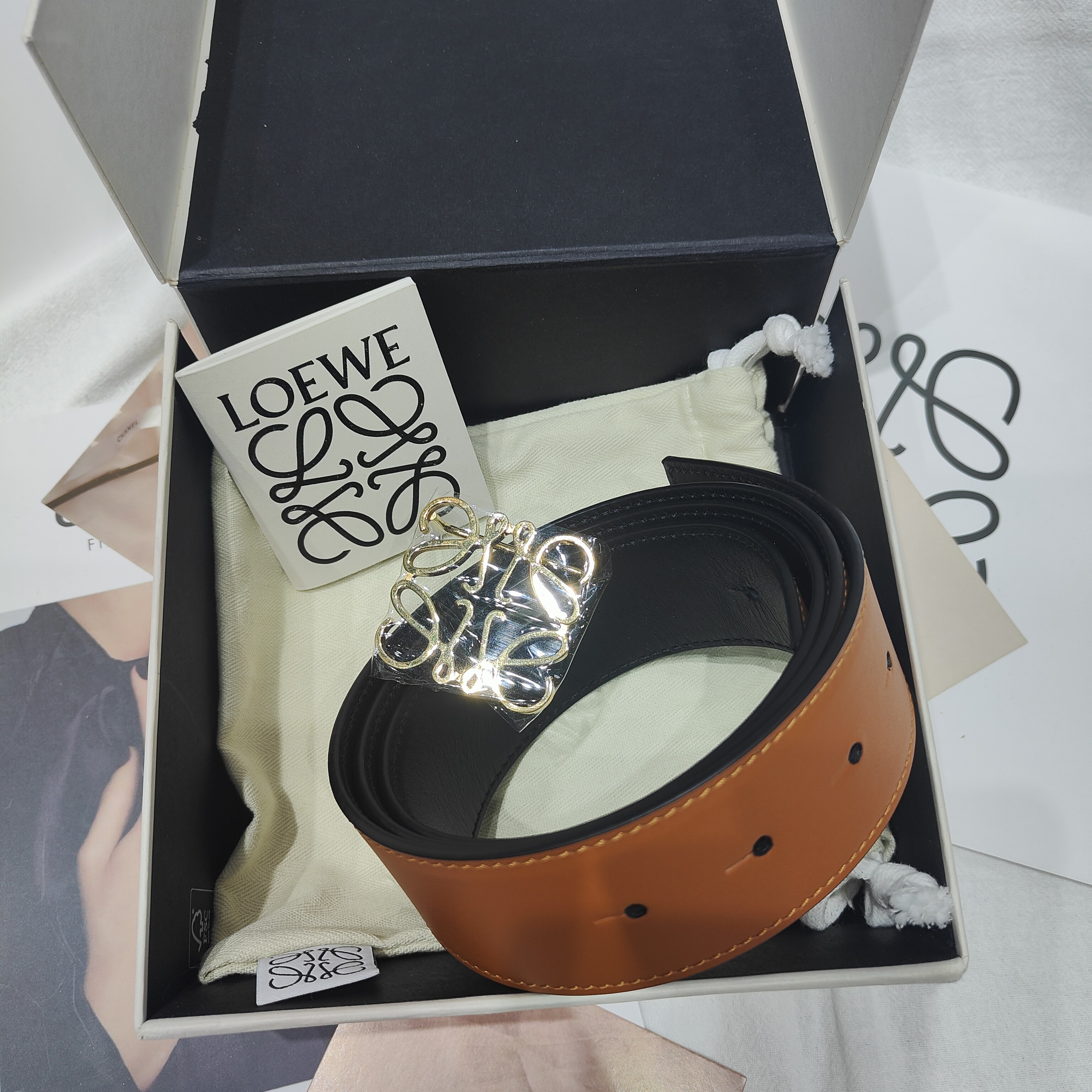 95新 LOEWE/罗意威 Loewe/罗意威   焦糖色腰带ym