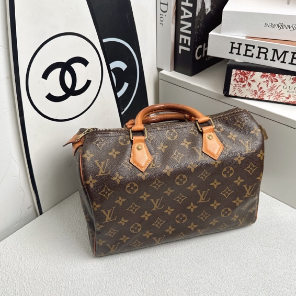 95新 LouisVuitton/路易威登 LV老花speedy30手提款/ym