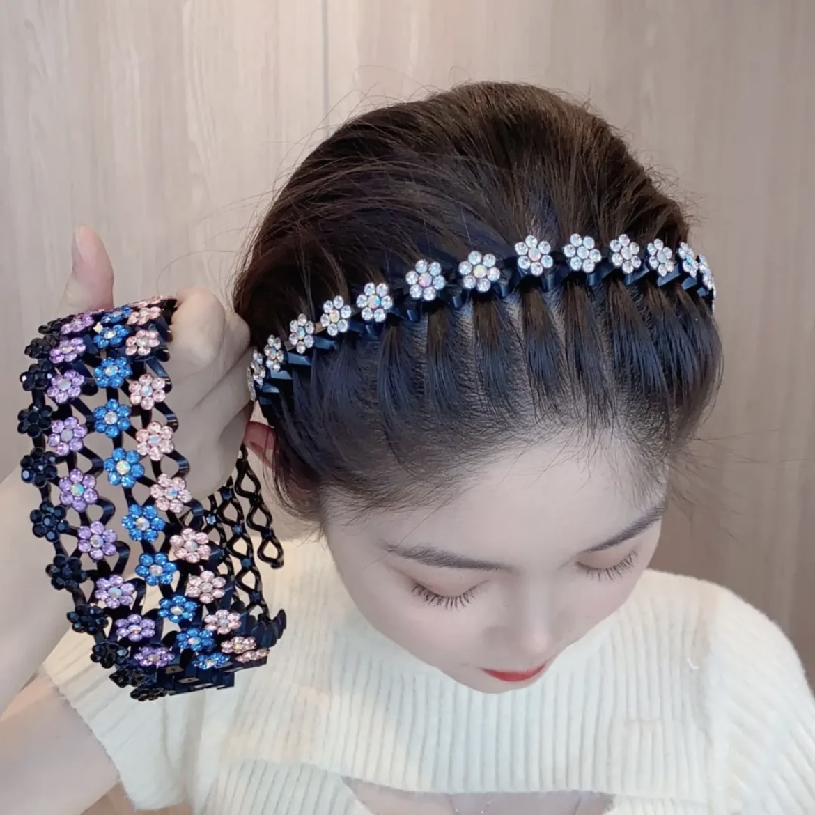 韩版小众气质梅花碎发发箍刘海编发百搭洗漱发箍夏季时尚甜美发箍