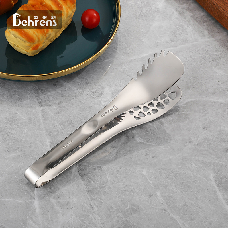 贝伦斯304不锈钢煎鱼夹镜面加厚牛排夹家用多功能面包夹商用烧烤