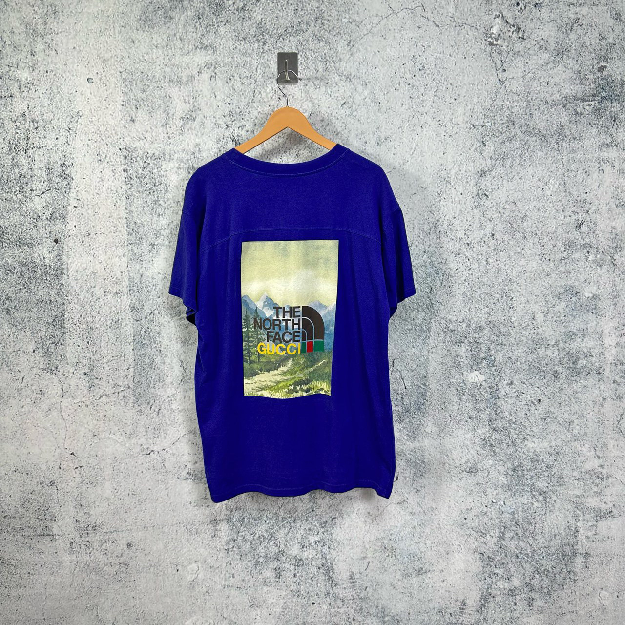 95新 GUCCI/古驰 Gucci x 北面 联名 雪山蓝色 短袖 / M码 / 2283