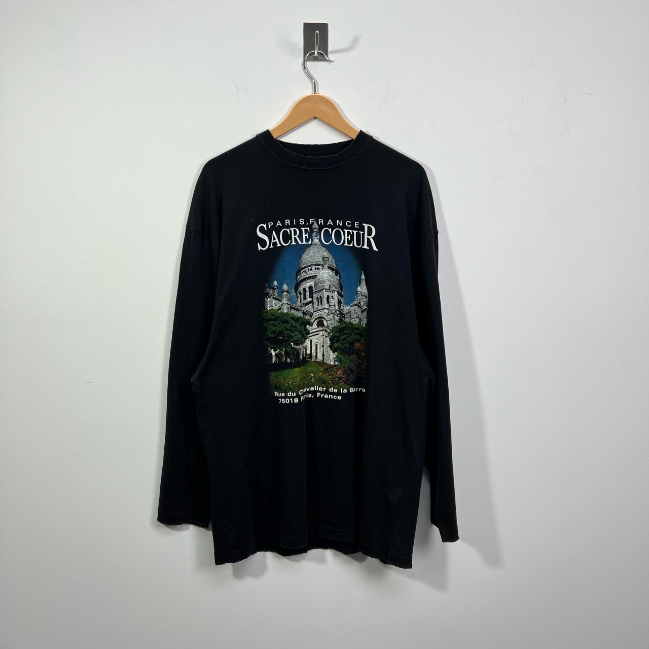 99新 Balenciaga/巴黎世家 巴黎圣母院印花卫衣 准新 xs码 #2224