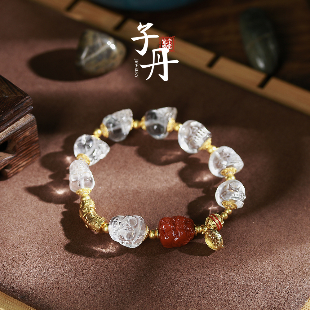 【蜜棠珠宝】白水晶DIY单圈手串F2-165