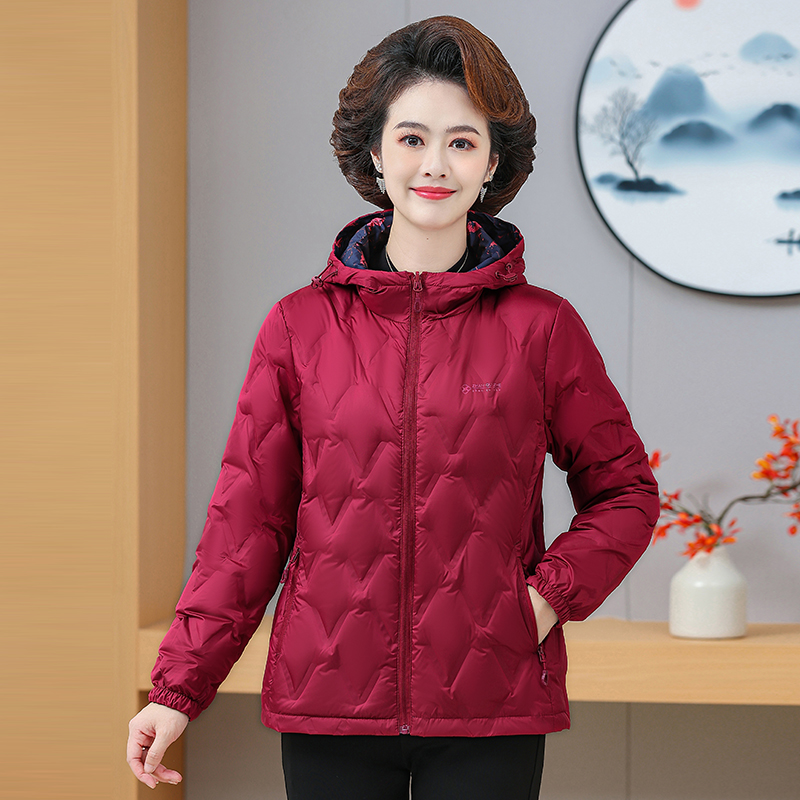 冬季女装户外休闲防风新款双面穿连帽时尚加厚羽绒服