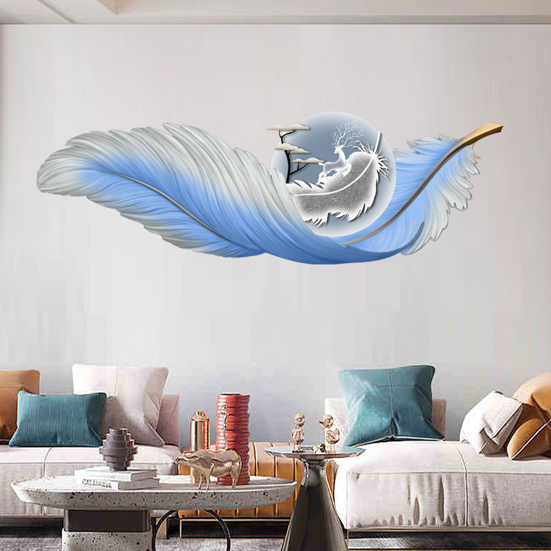 J06【顺丰包邮】精雕羽毛120*40沙发床头背景墙客厅背景墙挂画