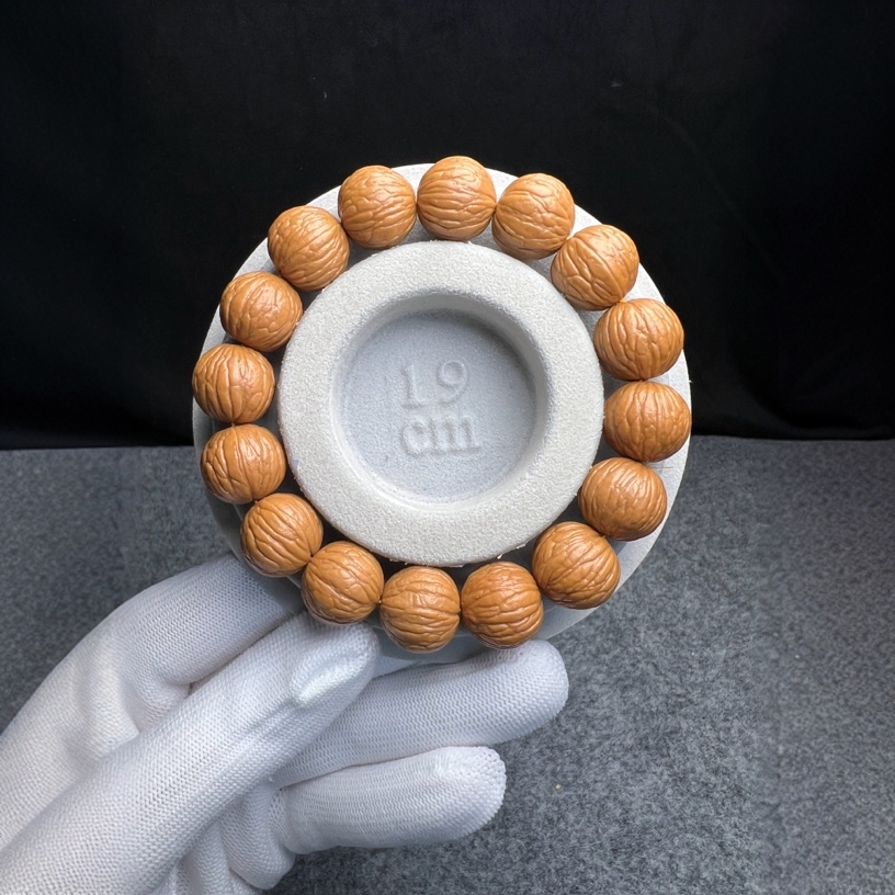 【一修文玩】原桩磨盘凤羽猴头核桃手串高密度压手