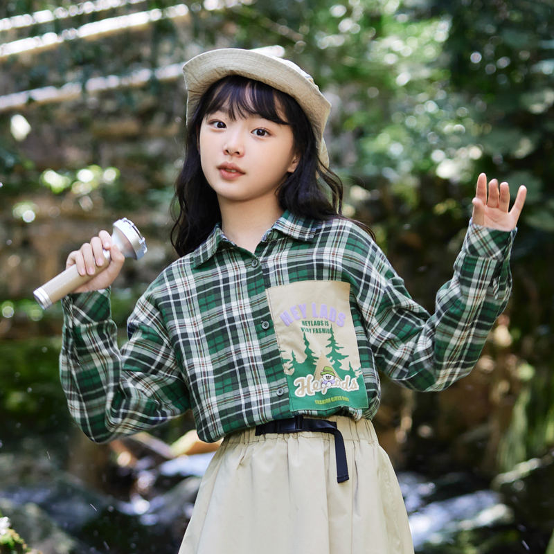 男生女生女大童韩版洋气休闲长袖衬衫NJXCJ14527T