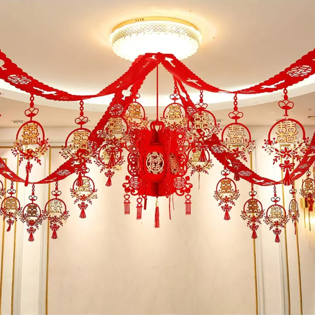 【吊顶拉花】婚房创意布置结婚客厅卧室屋顶装饰高级高档室内简约