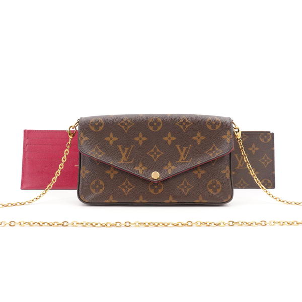 95新 LouisVuitton/路易威登 三合一老花金扣单肩包/58720927