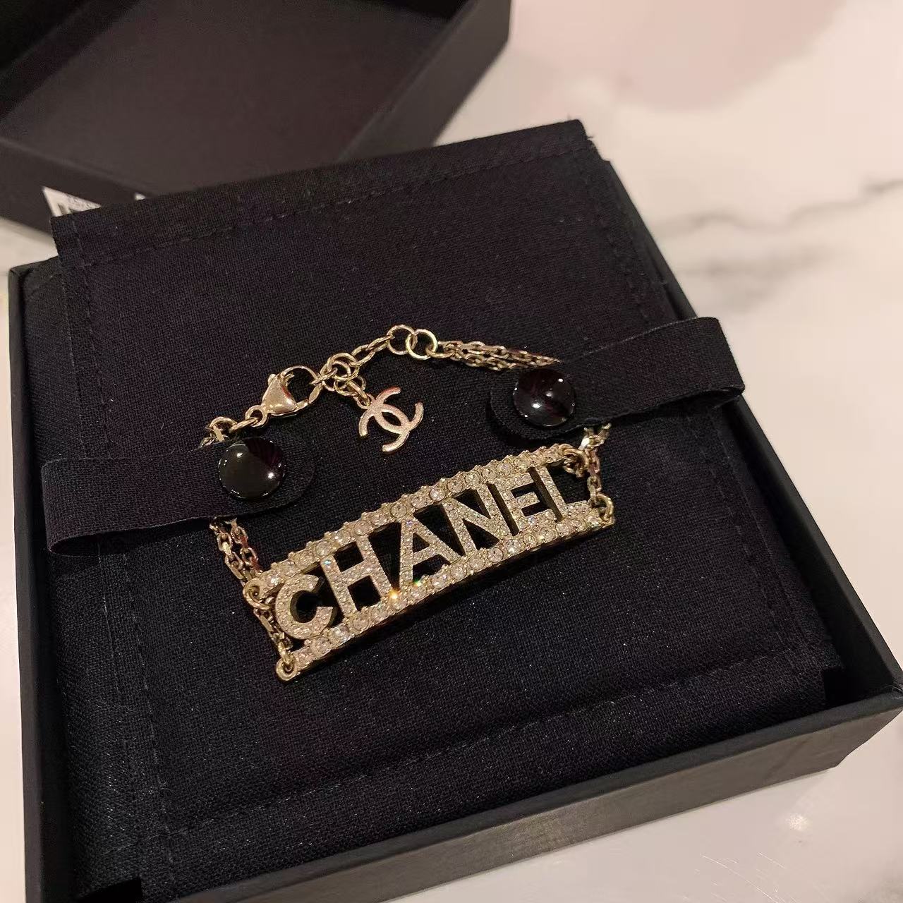 99新 Chanel/香奈儿 GGS香奈儿22S字母镶钻锁骨手链 26013752