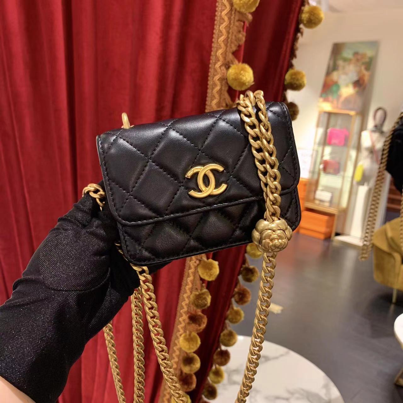 95新 Chanel/香奈儿 香奈儿23s山茶花金球woc mini/37161847