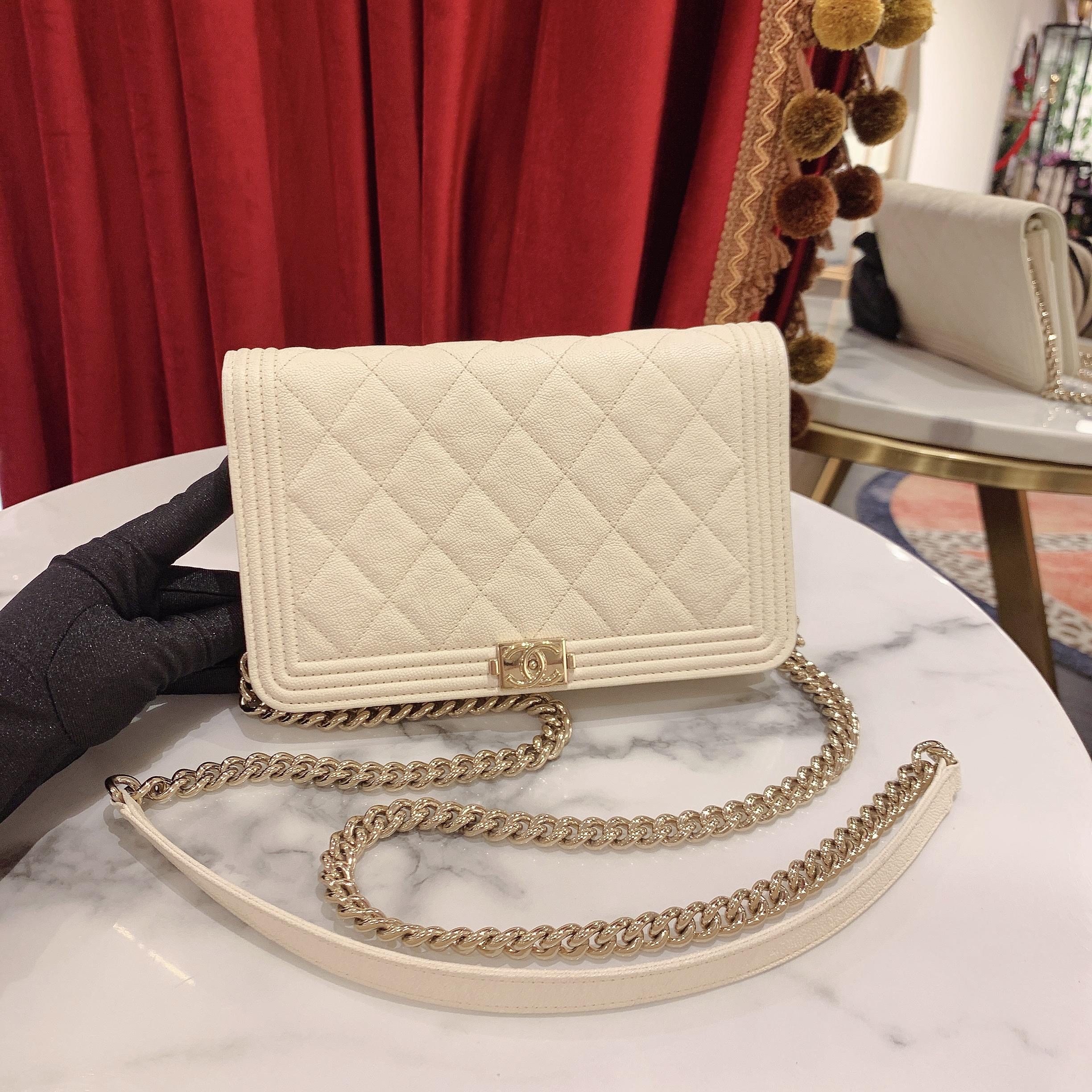 95新 Chanel/香奈儿 GGSleboy woc白金荔枝牛 皮单肩包 94658798