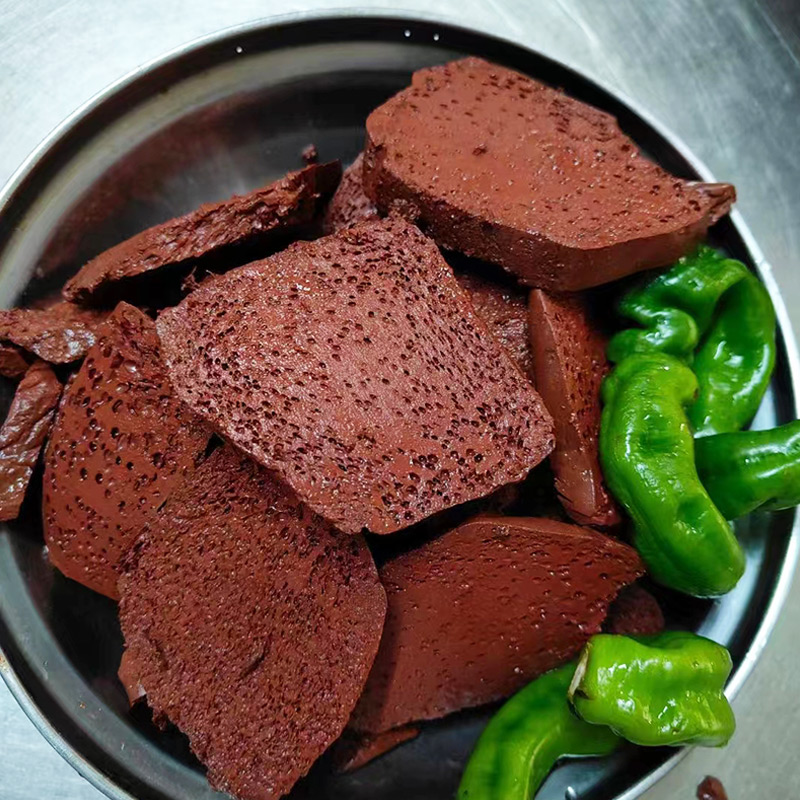 农家正宗猪血冷藏安徽大别山黑毛猪土猪血毛血旺火锅酒店食材3斤