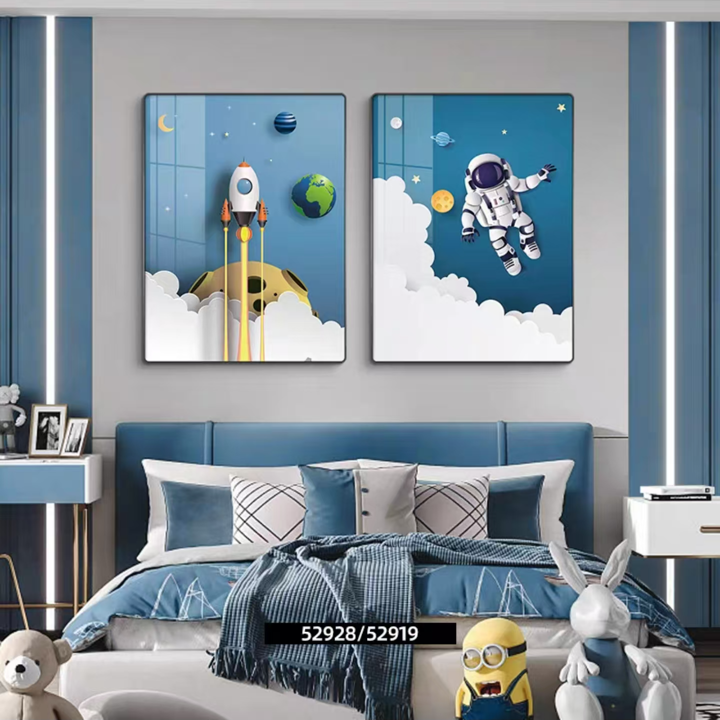 太空人402双联沙发背景墙挂画装饰画卧室床头画餐厅装饰福利款
