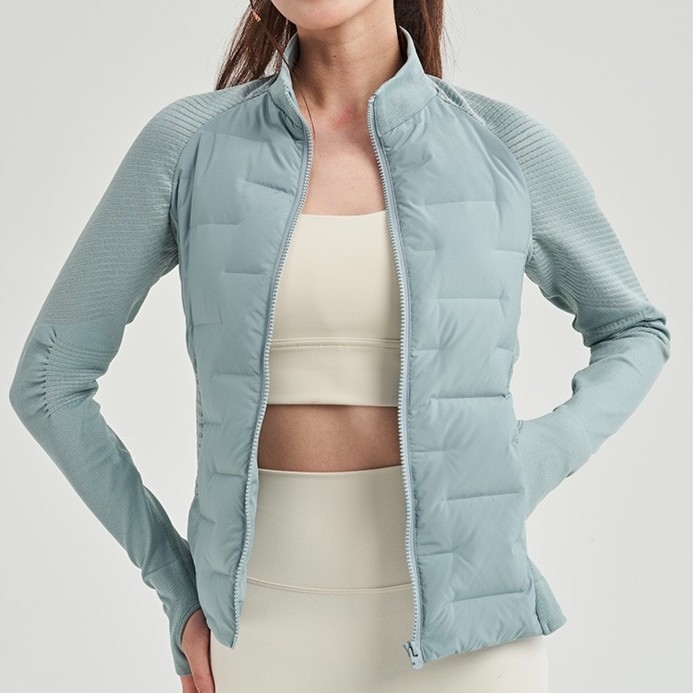 【高级又显瘦!2023秋冬新款-运动羽绒服】鹅绒保暖修身拼接轻薄跑步