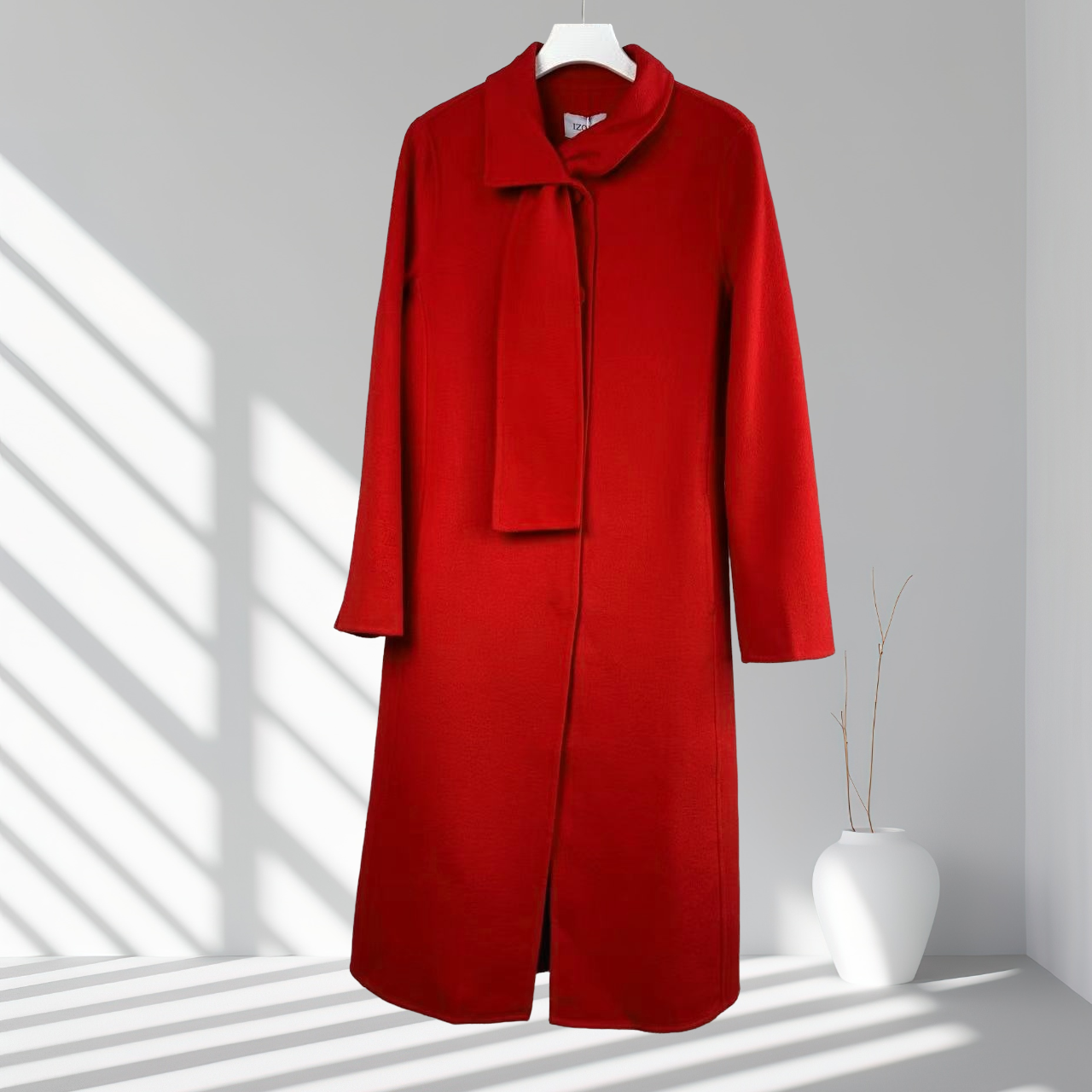 「伊系列」长款大红色双面呢大衣  Z16D803