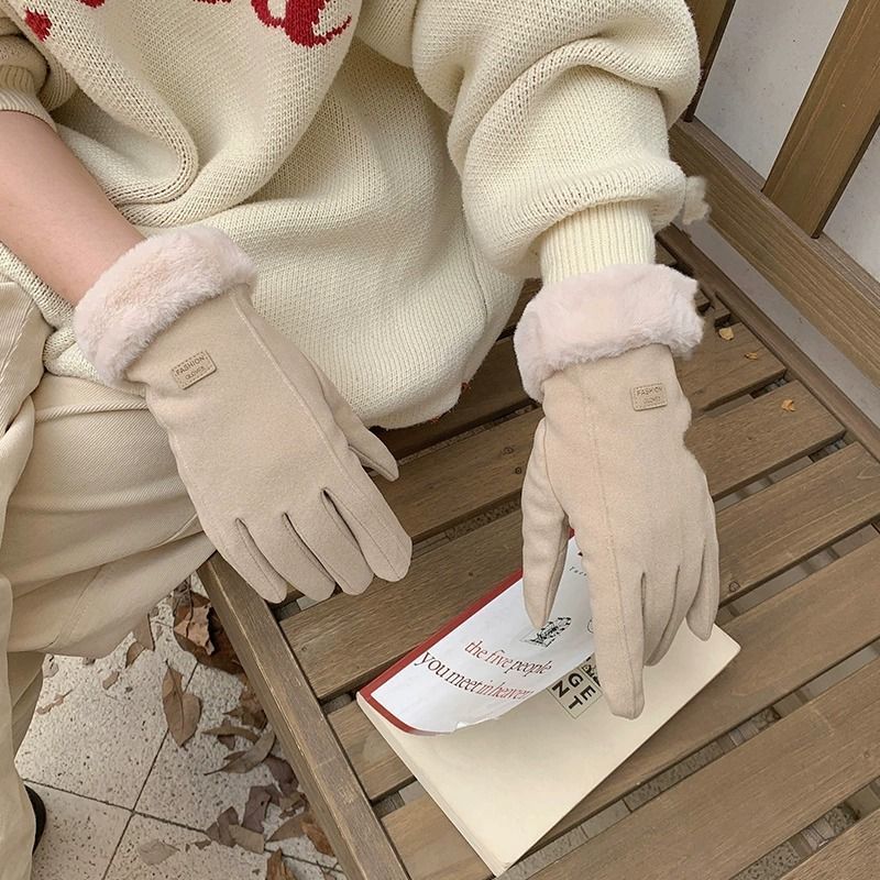 2023新款手套女冬天加绒加厚学生骑行防风手套冬季触屏保暖手套寒