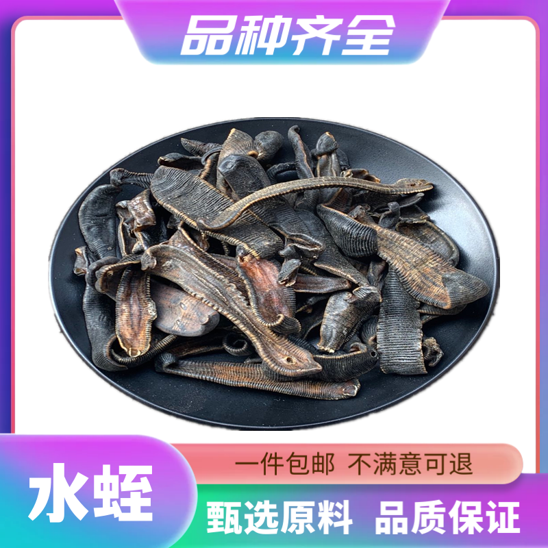 正宗清水水蛭干货无盐无硫蚂蟥宽体金线蚂蟥100克马鳖肉钻非茯苓