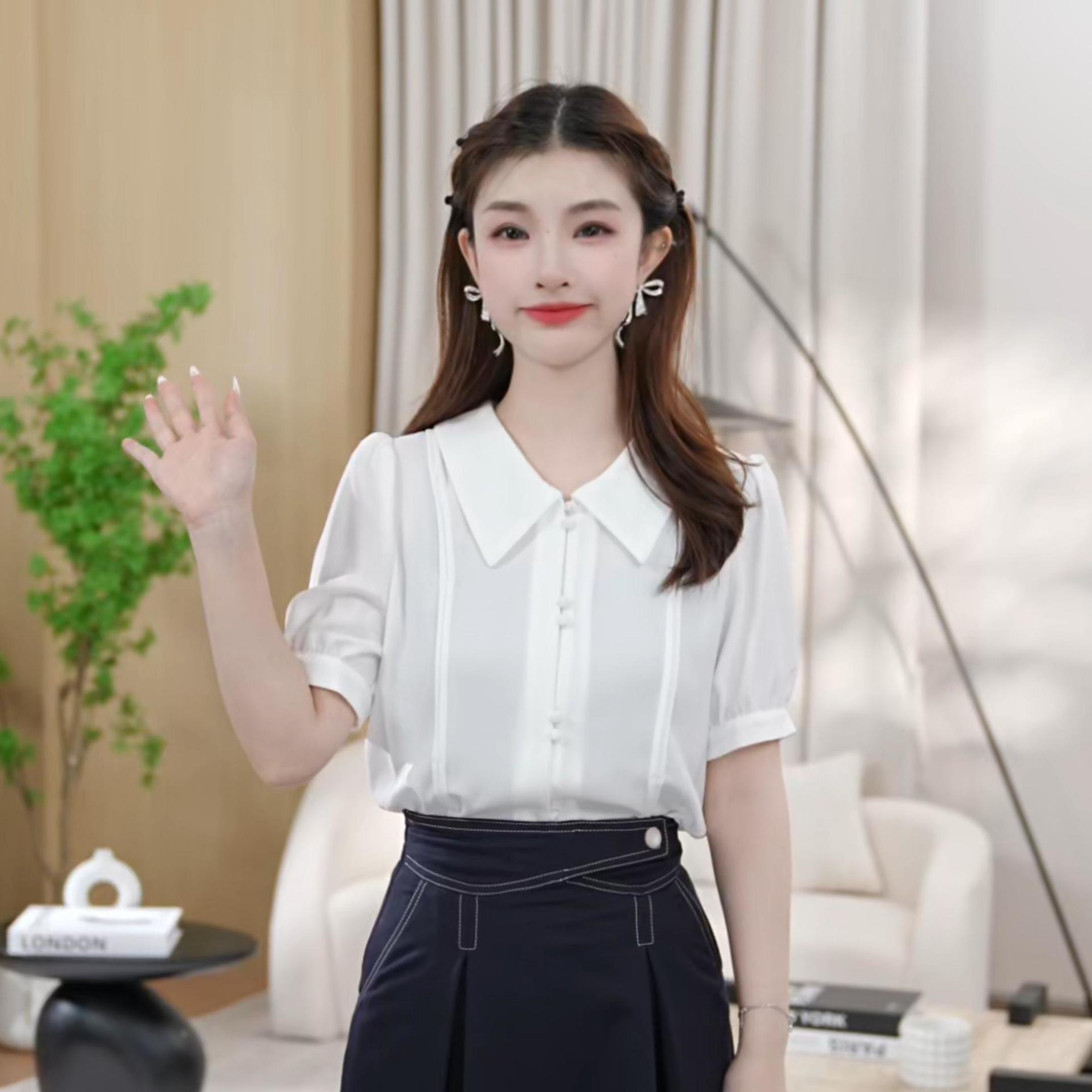 【雅丹风】柜同步夏季新款宽松设计感小个子减龄气质8492229衬衫女