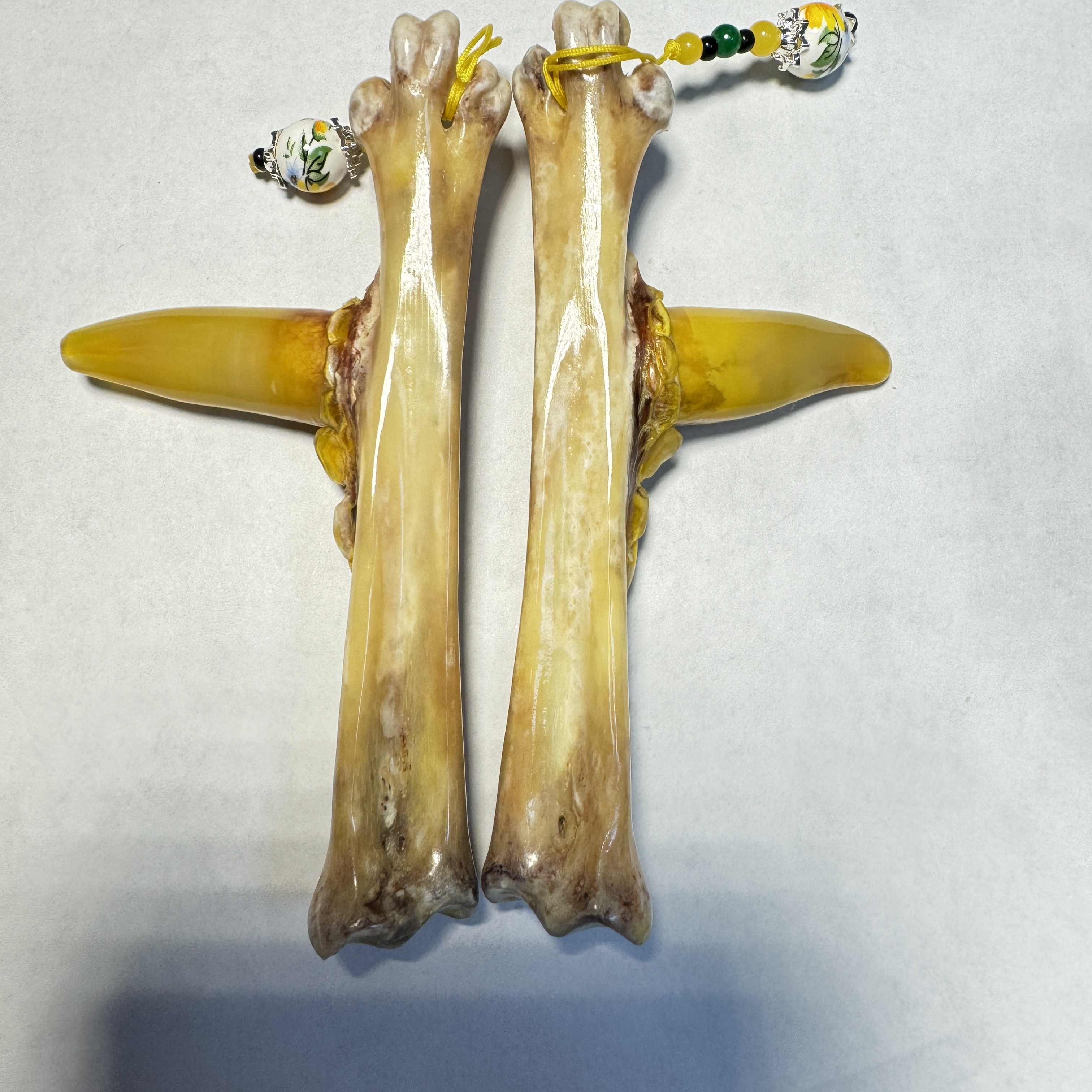 鸡爪骨工艺品，斗鸡超粗骨粗蹬鸡爪骨带盔甲