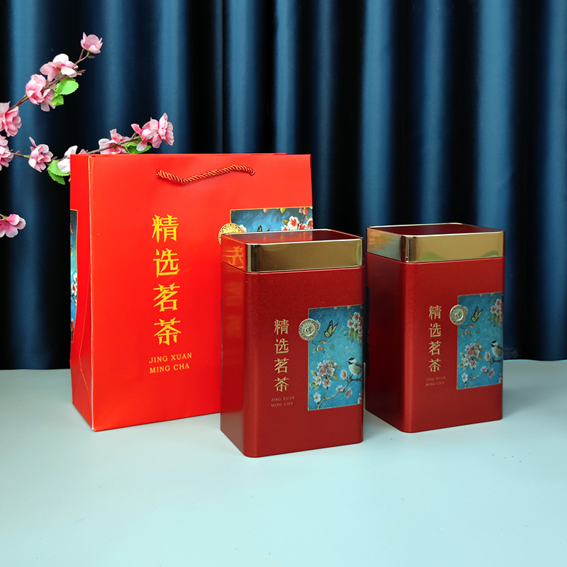 新款一斤装通用方形大号茶叶铁罐凤凰单丛滇红茶包装盒可定制LOGO