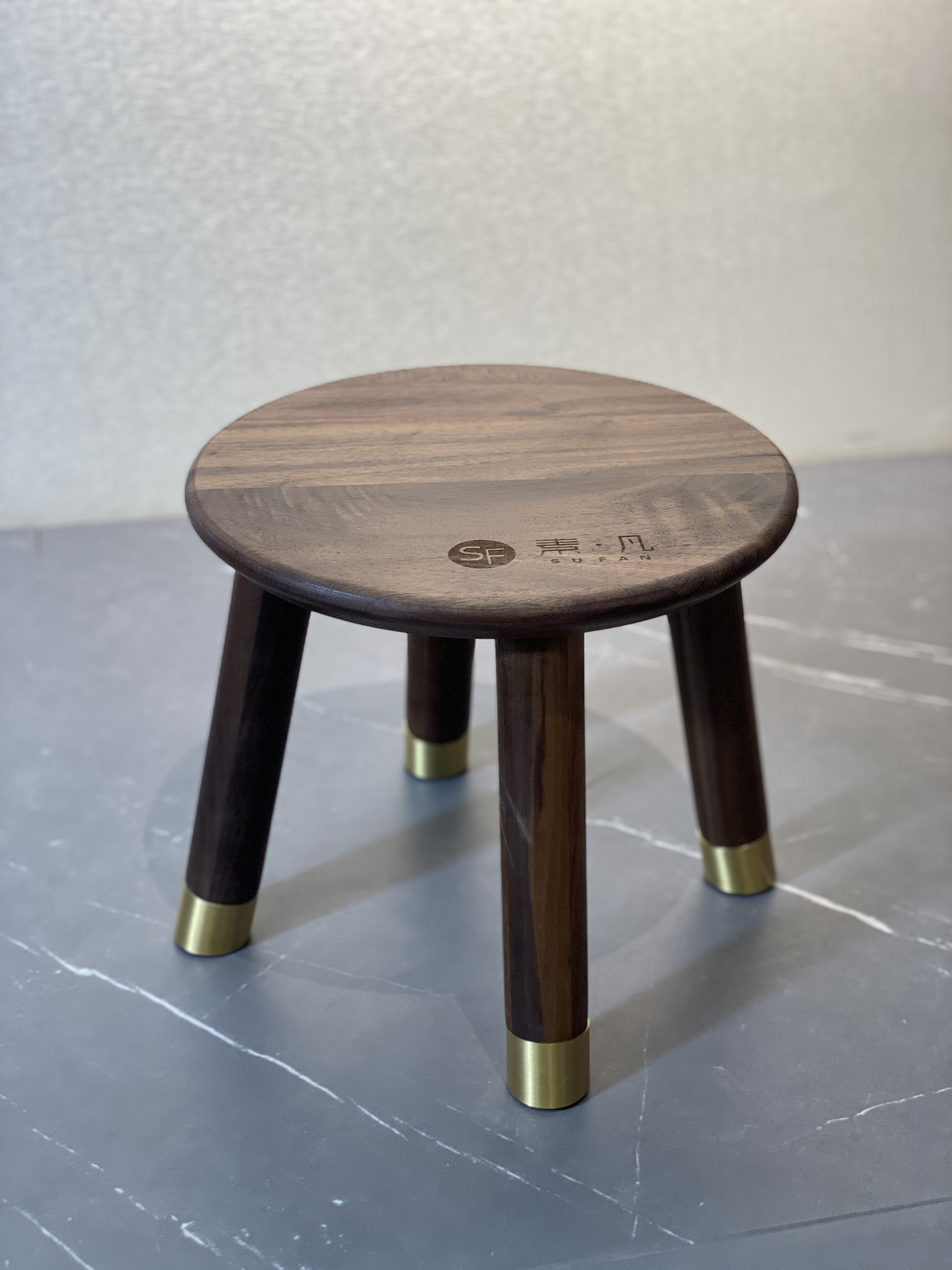 北美黑胡桃木圆凳实木凳实木小矮凳新中式实木小板凳实木小板凳