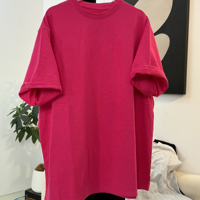 专柜纯色T恤女2024新款欧货宽松显瘦大版短袖中长款潮牌字母上衣