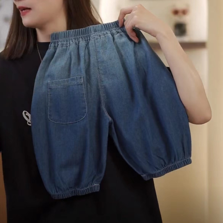 【麦麦妈】X249夏季薄牛仔渐变七分裤灯笼裤宝宝宽松裤子休闲百搭潮