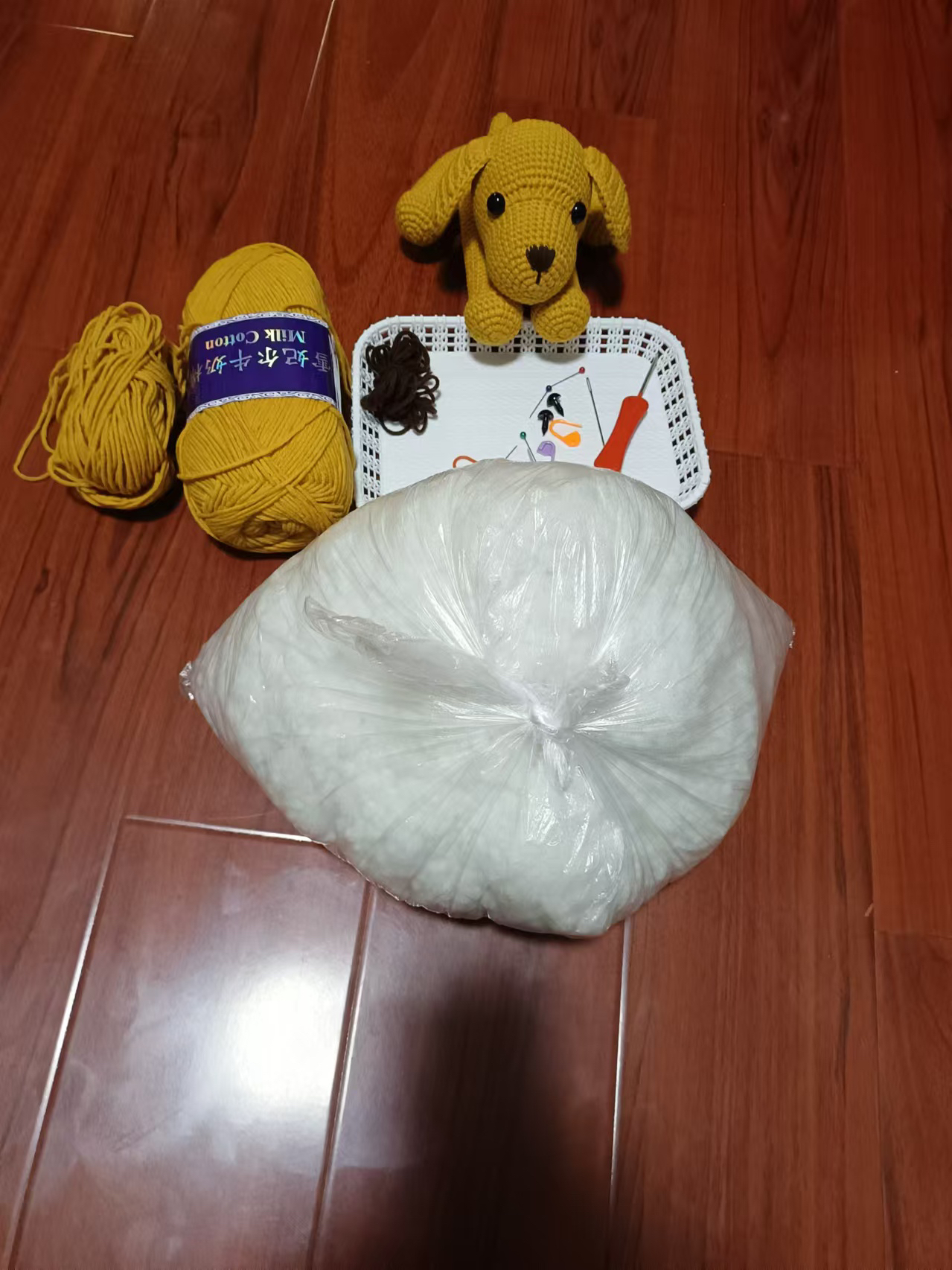 金钰手作钩织趴趴狗雪妃尔五股的材料包能钩1个，送视频教程