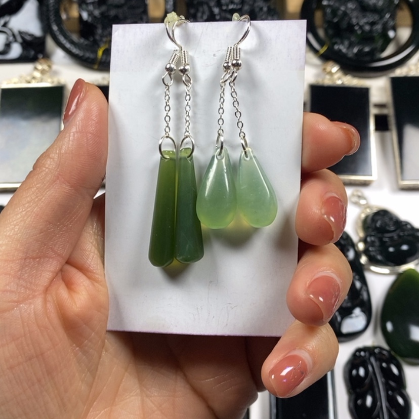 【闪购商品】岫玉耳坠未镶嵌