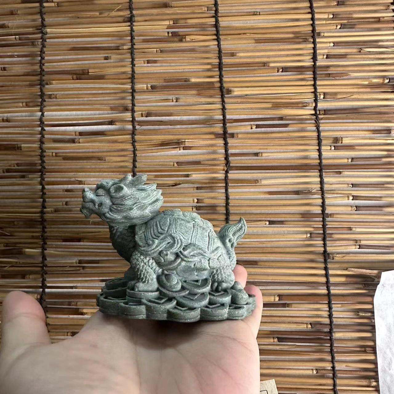 【招财龙龟】茶宠摆件造景装饰品创意纯手工雕刻茶道茶玩精美      