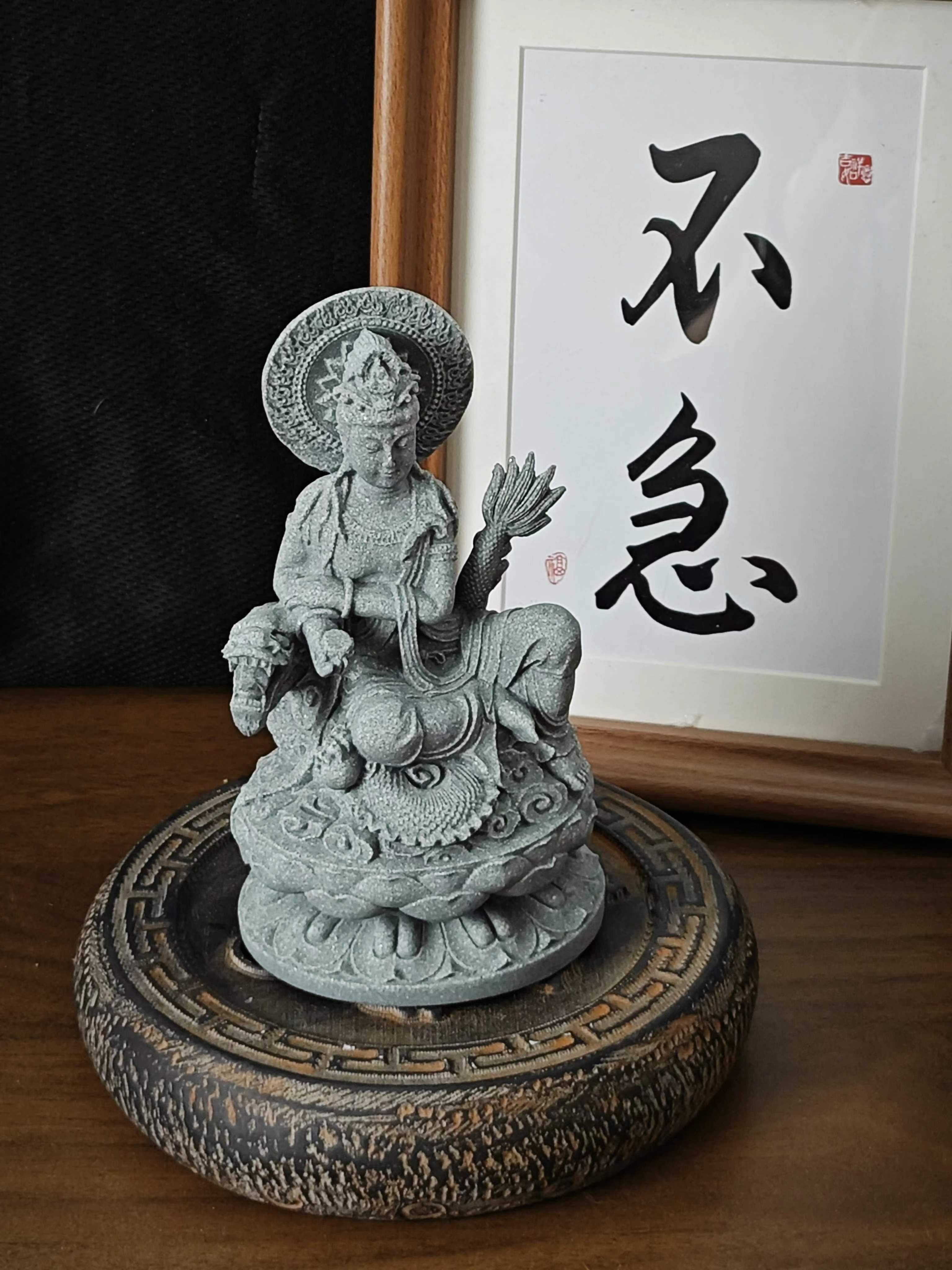 【佛光普照如来佛】摆件禅意茶室玄关鱼缸水池摆件造景手工雕刻