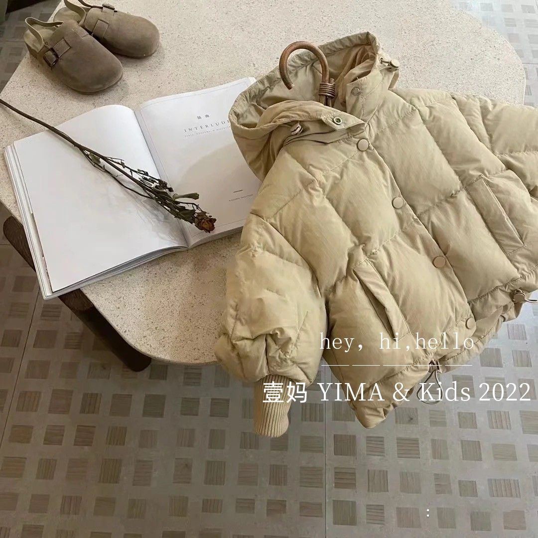 新品巴拉巴拉韩系童装2023冬装儿童加厚保暖时尚棉服儿童纯色外套