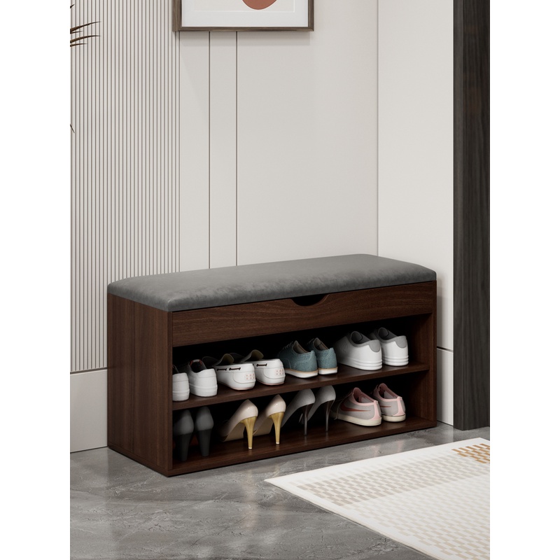 入户换鞋凳门口可坐鞋柜凳一体穿鞋凳简约储物软包进门免安装轻奢