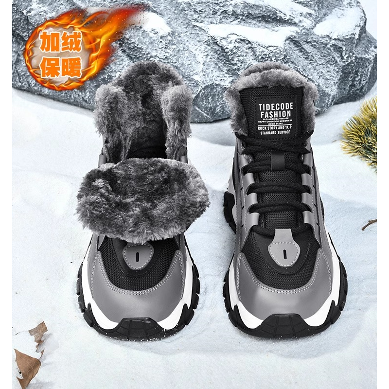 回力潮品男鞋2023冬季新款百搭高帮加绒保暖大棉鞋防滑休闲雪地靴