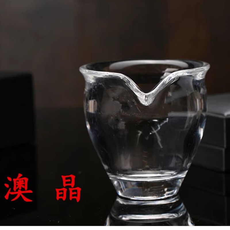 手工打磨原矿工艺水晶公道杯耐热水晶大号日式分茶器功夫茶具配件