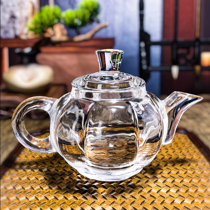 原矿工艺水晶南瓜壶手工打磨煮茶壶耐高温高档品味
