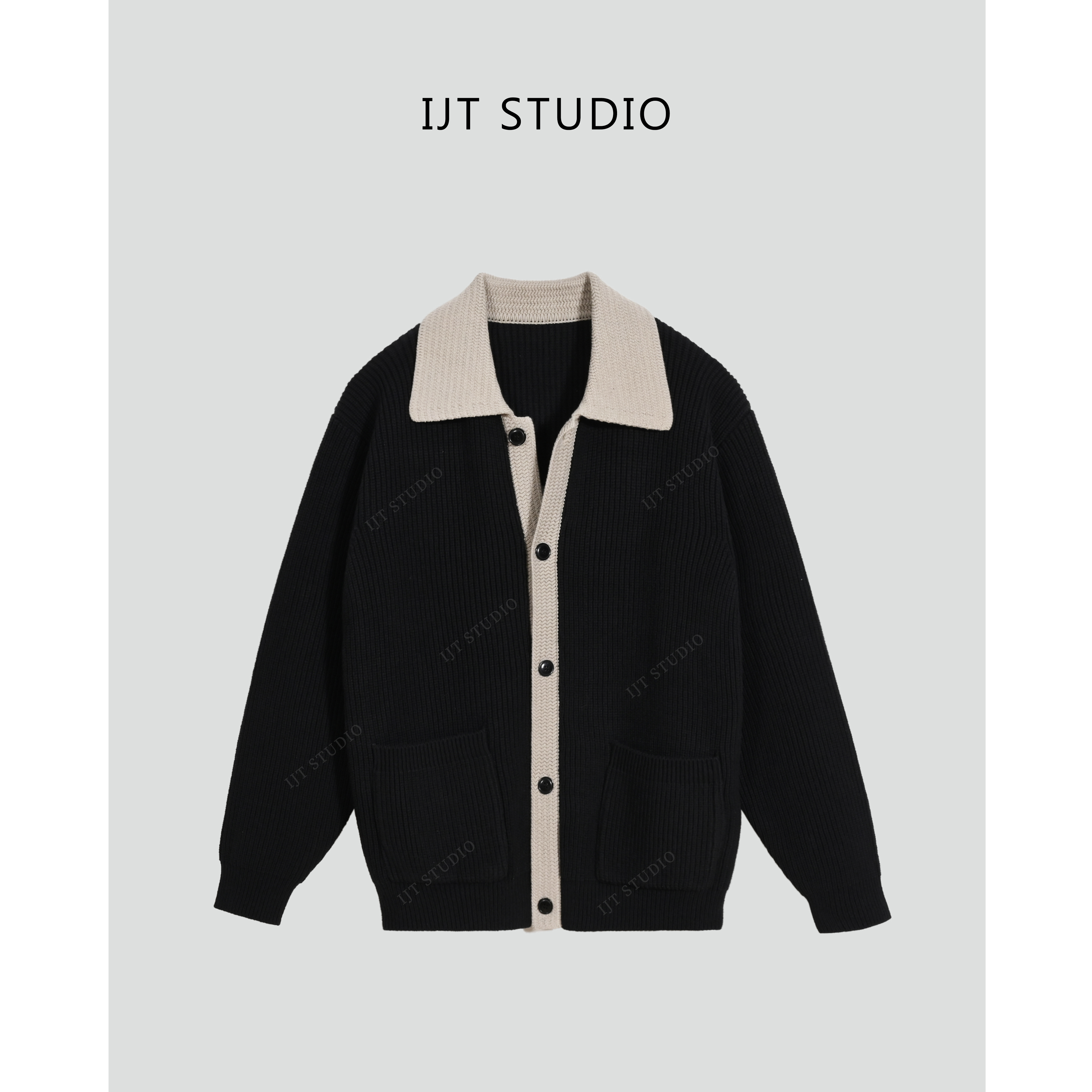 IJT studio 春季休闲开衫外套纯色时尚韩系轻奢20446