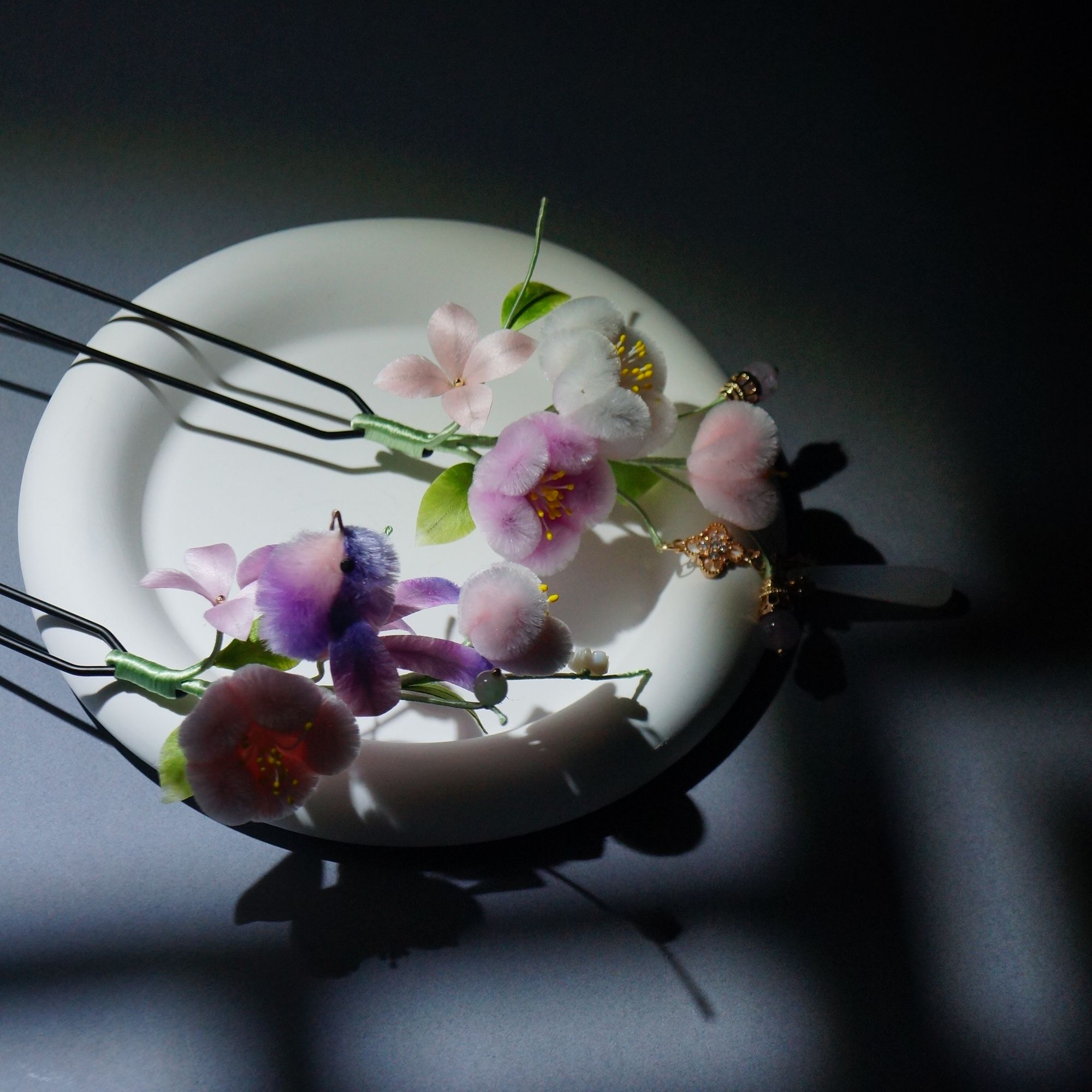 小师妹【安陵容】胖绒小鸟花朵发钗日常簪娘手工超仙气款可爱气质