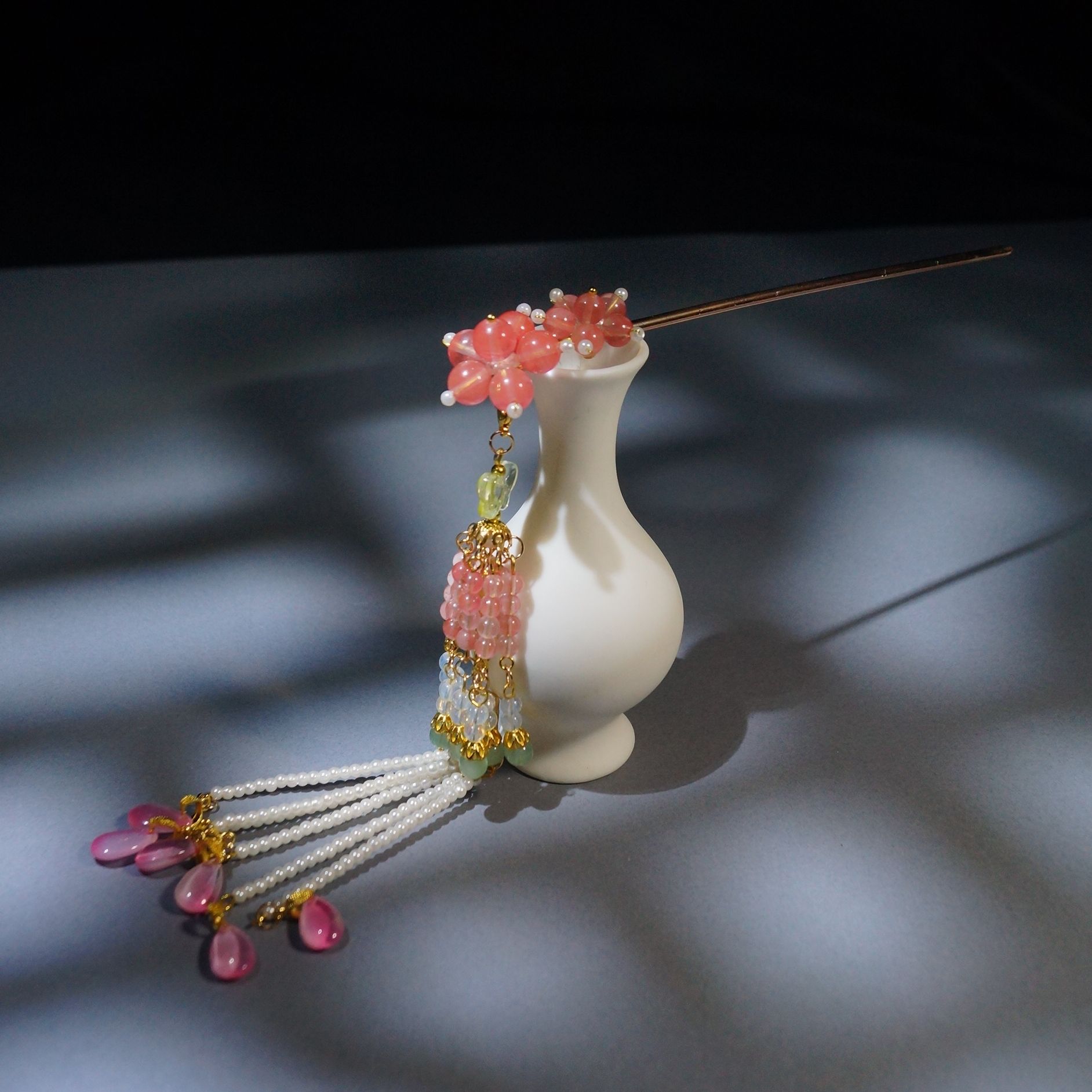 古风汉服发簪 小师妹【小兔妙】西瓜晶晶流苏发钗簪娘手工仙气百搭